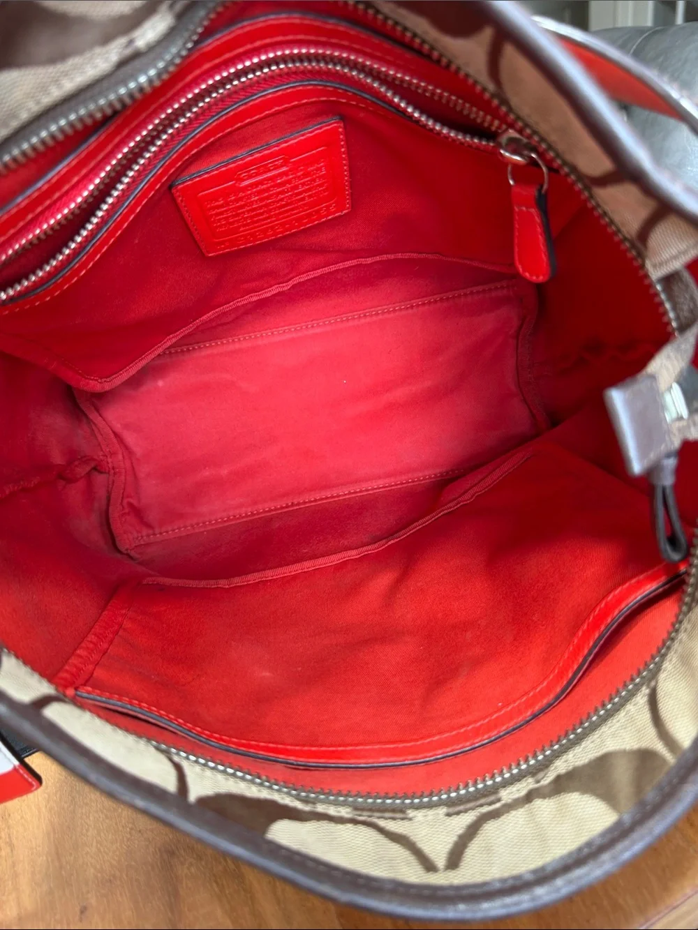 Coach 2012 Y2K Monogram Orange/Tan Crossbody Bag (Fair)